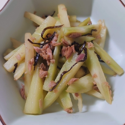 食べきりエコ☆ブロッコリーの茎とツナの炒め和え