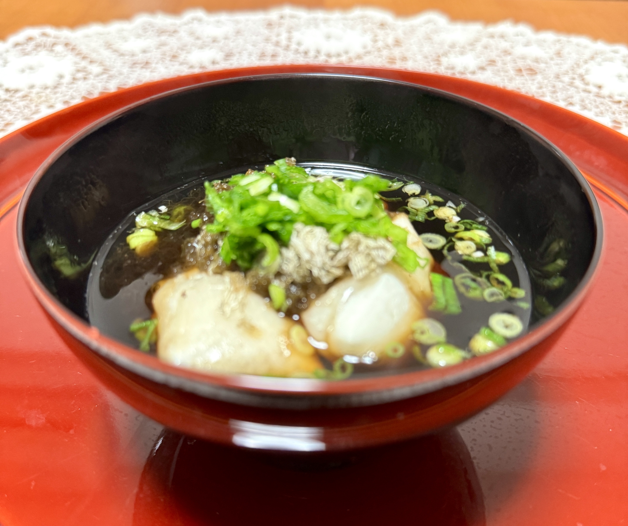 作り置きの麺つゆでꈍ◡ꈍ即席☆出汁焼き餅