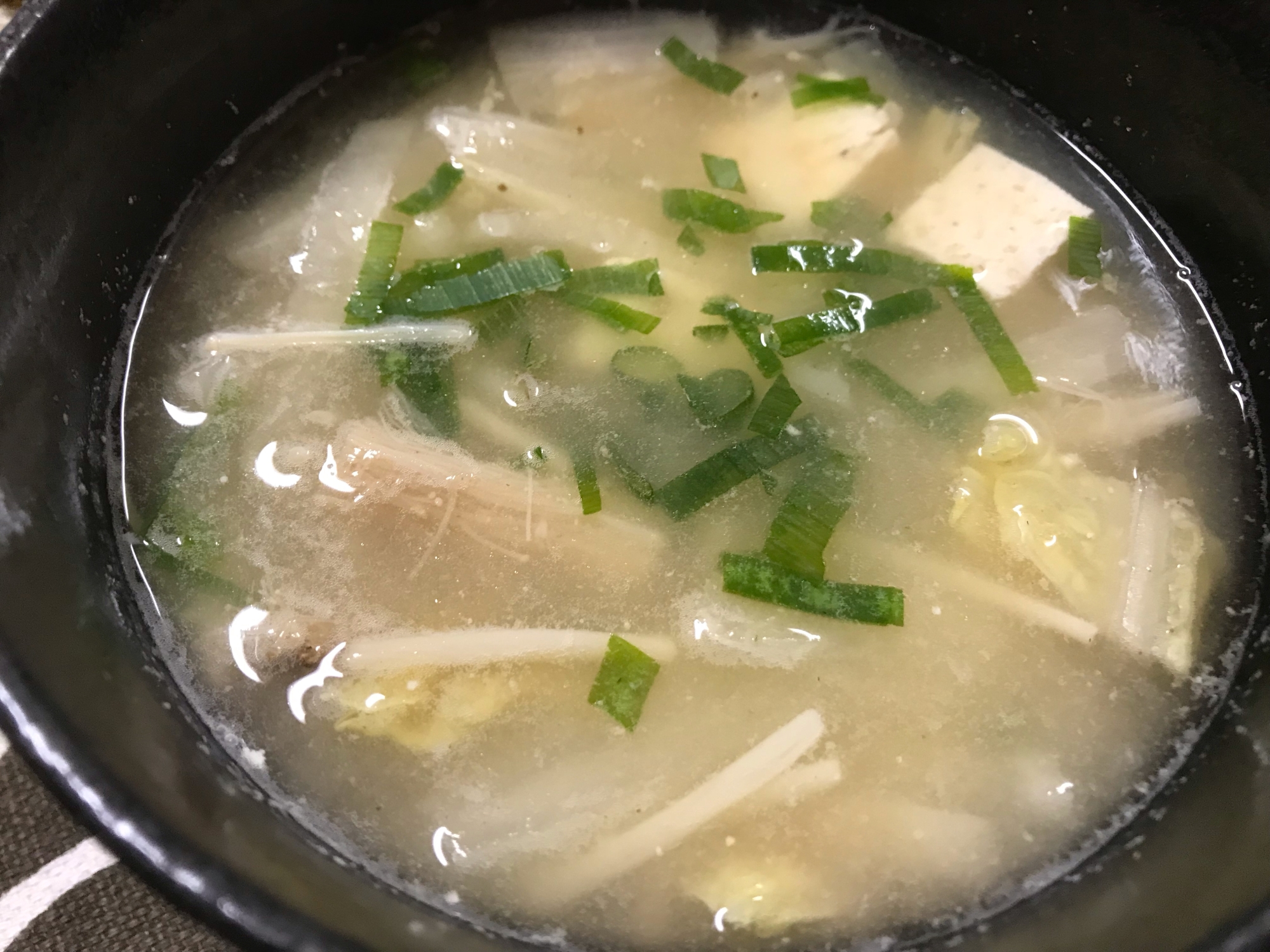 豆腐&白菜&えのきの味噌汁