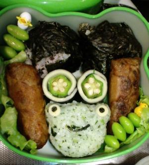 カエラー二女のためのカエル弁当