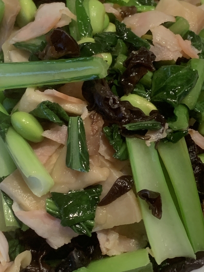 小松菜とエリンギのバター醤油炒め