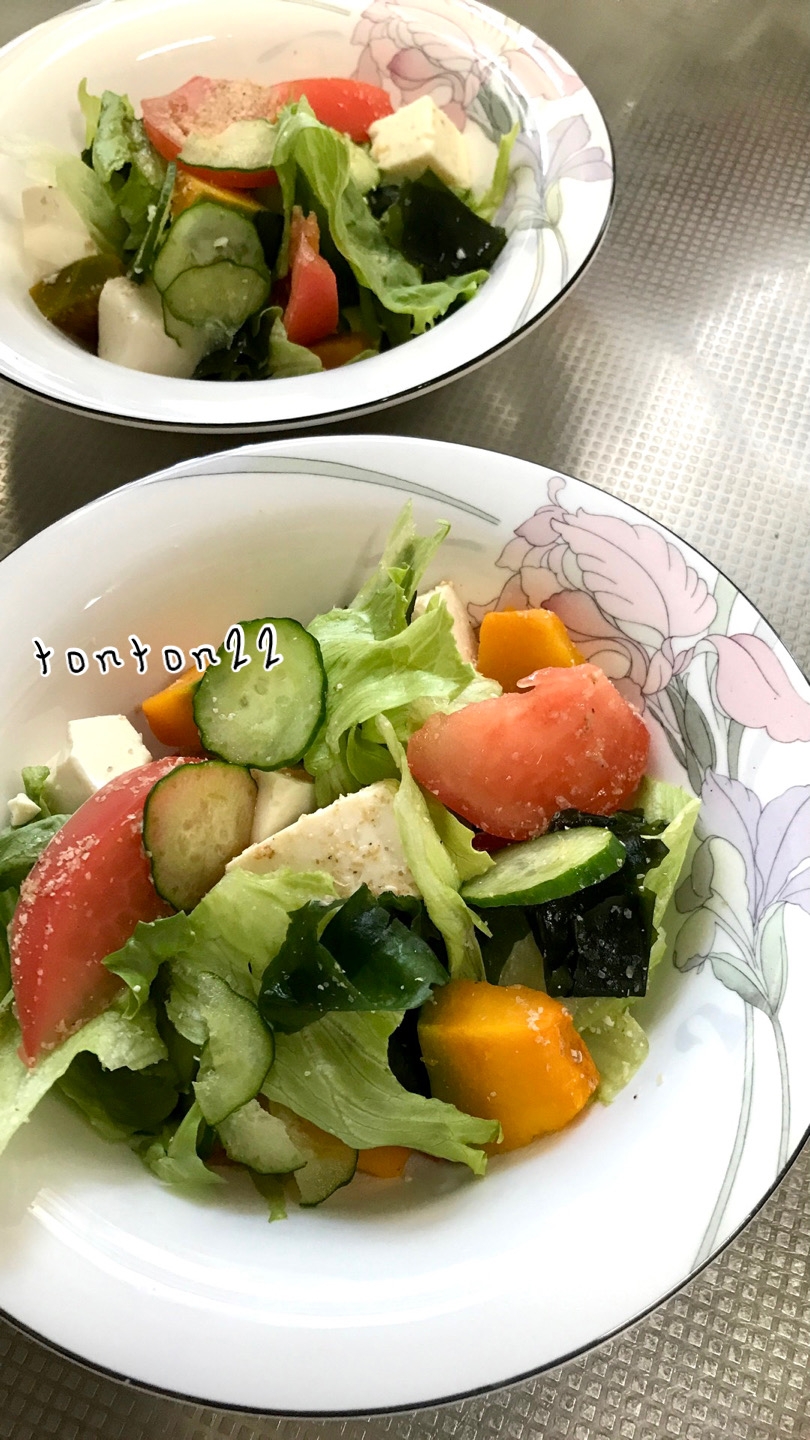 豆腐と夏野菜のサラダ☆