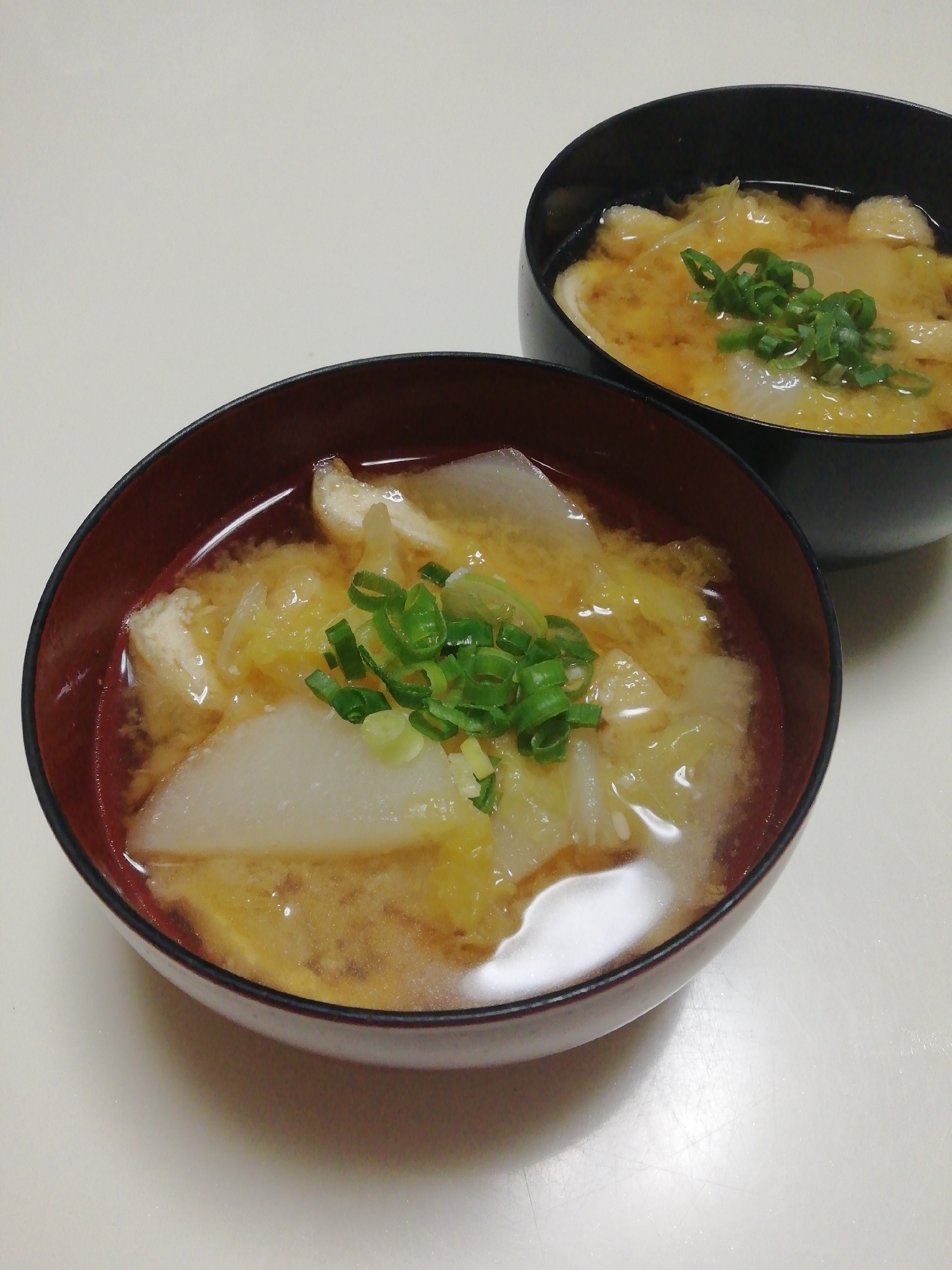 かぶと白菜と揚げの糀味噌汁