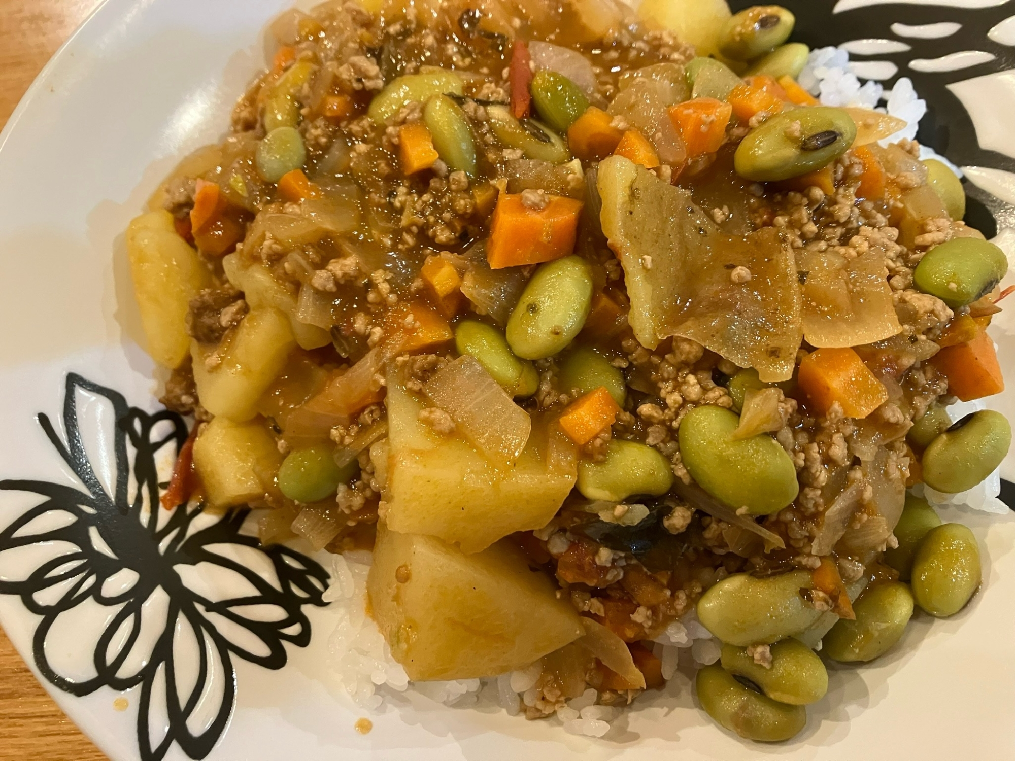 青大豆とポテトのドライカレー