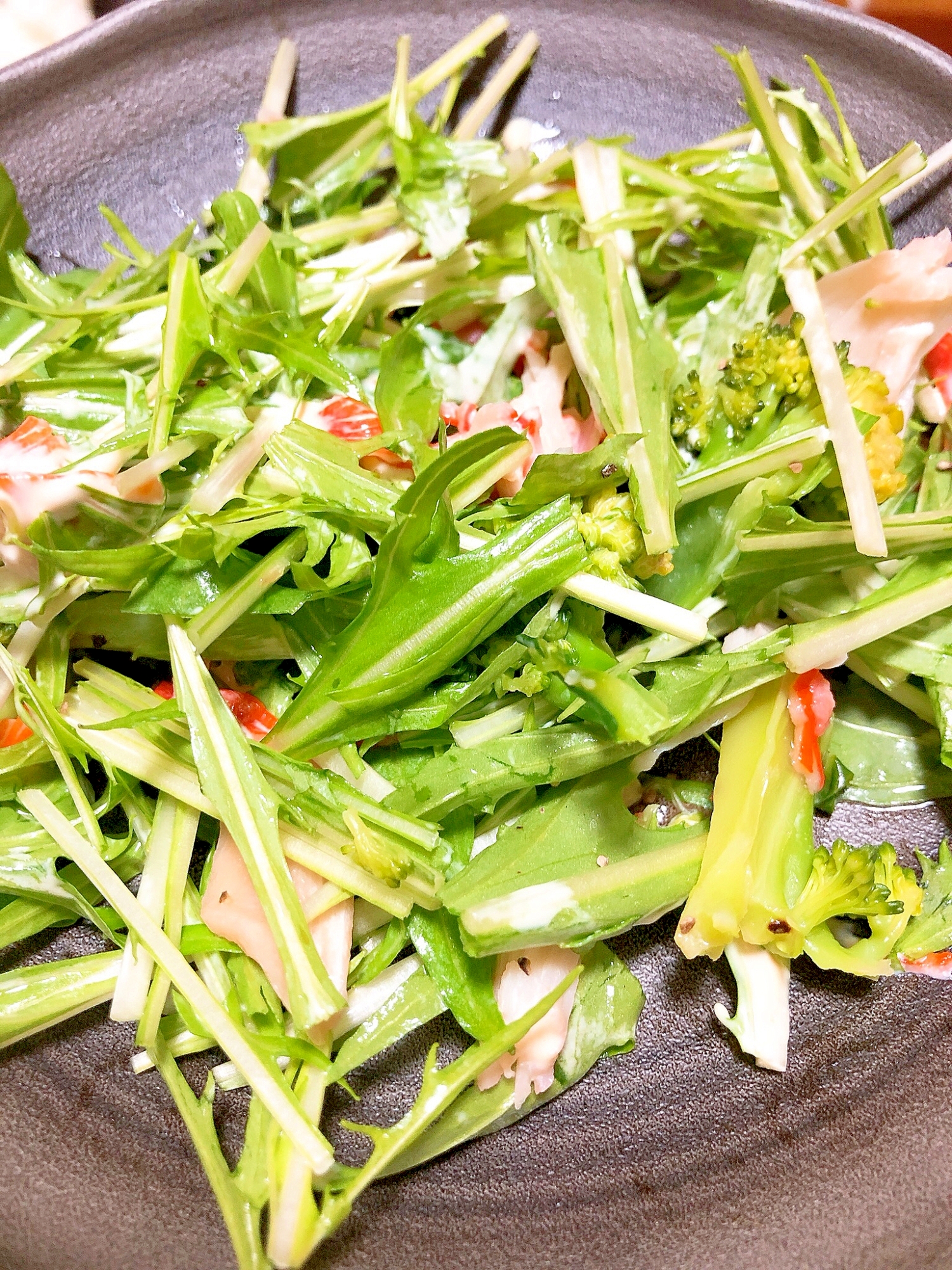 簡単★かにかまと水菜のマヨポンサラダ太郎