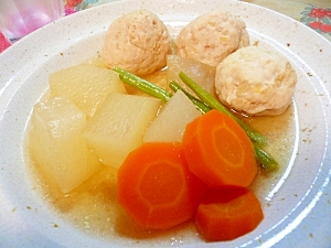 鶏団子ととうがんの煮物