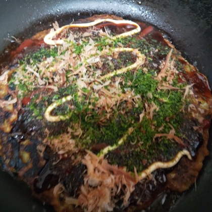 お好み焼き風♡納豆とキャベツと椎茸の卵焼き