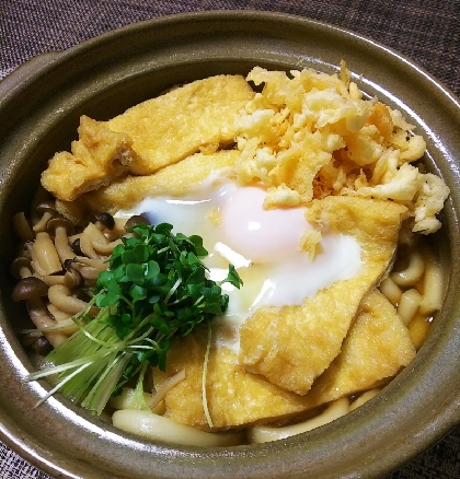 和食屋さんで天かすを頂いたので！うちもヤマサの昆布つゆです。みりんを足すのですね、美味しいお味でした！