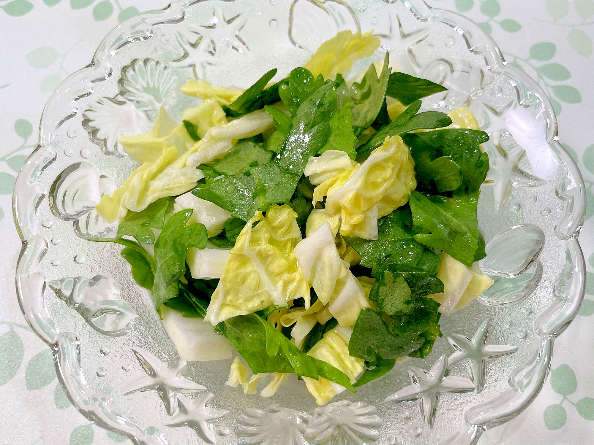 サラダ白菜とサラダ春菊のプチサラダ