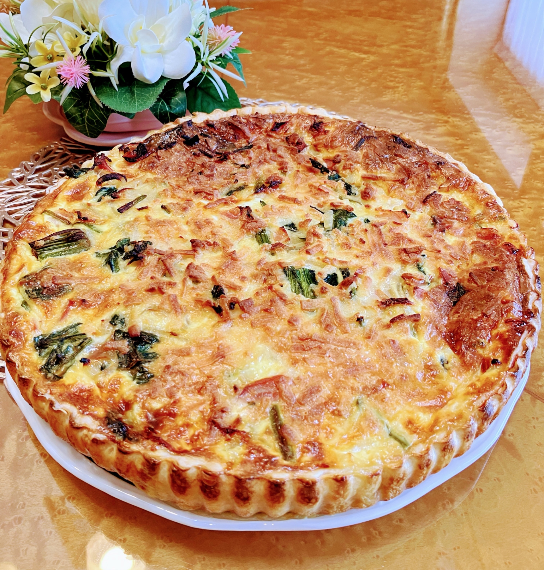 〜ほうれん草とベーコンのキッシュ〜