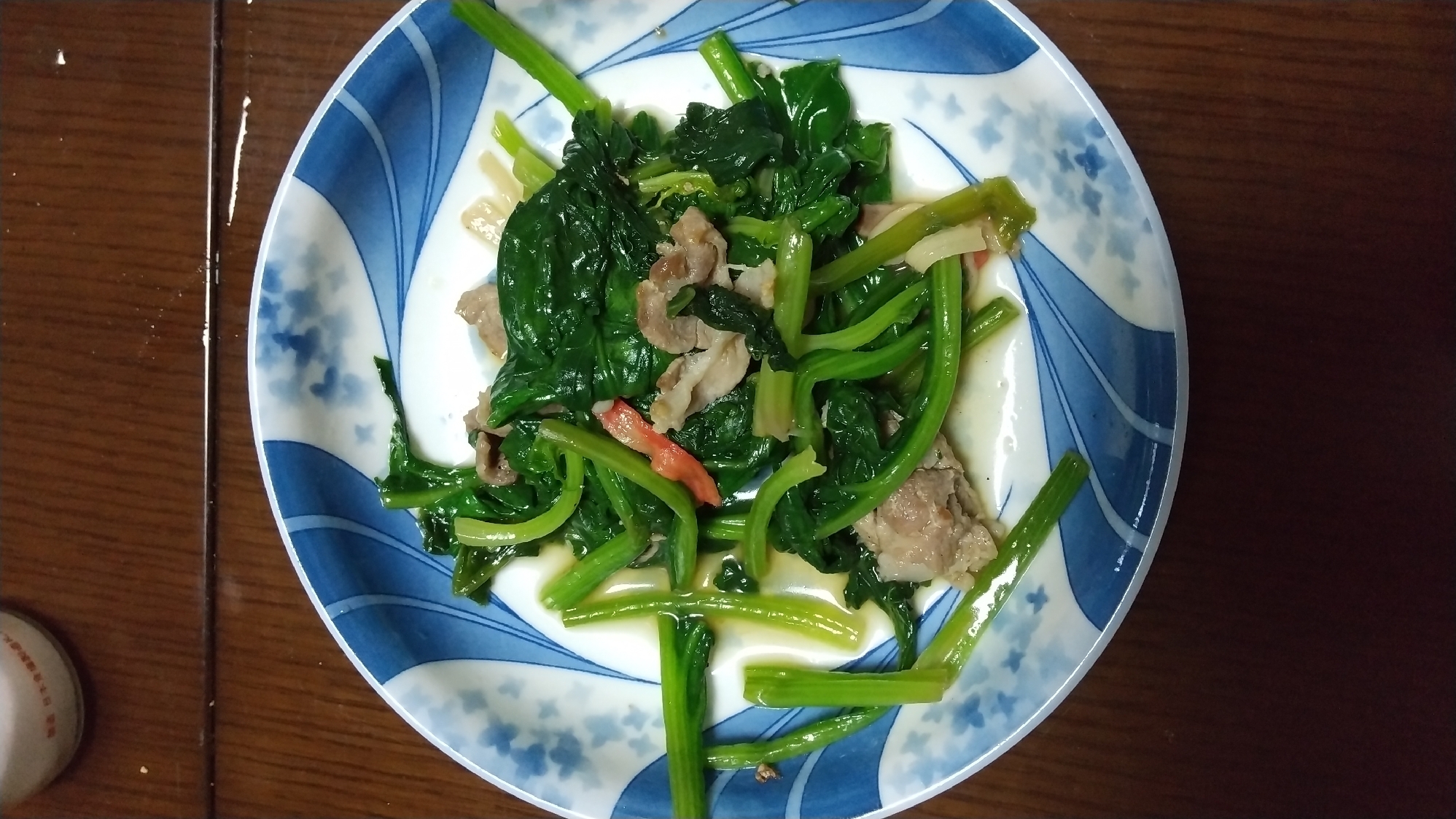 ホウレン草豚コマ炒め
