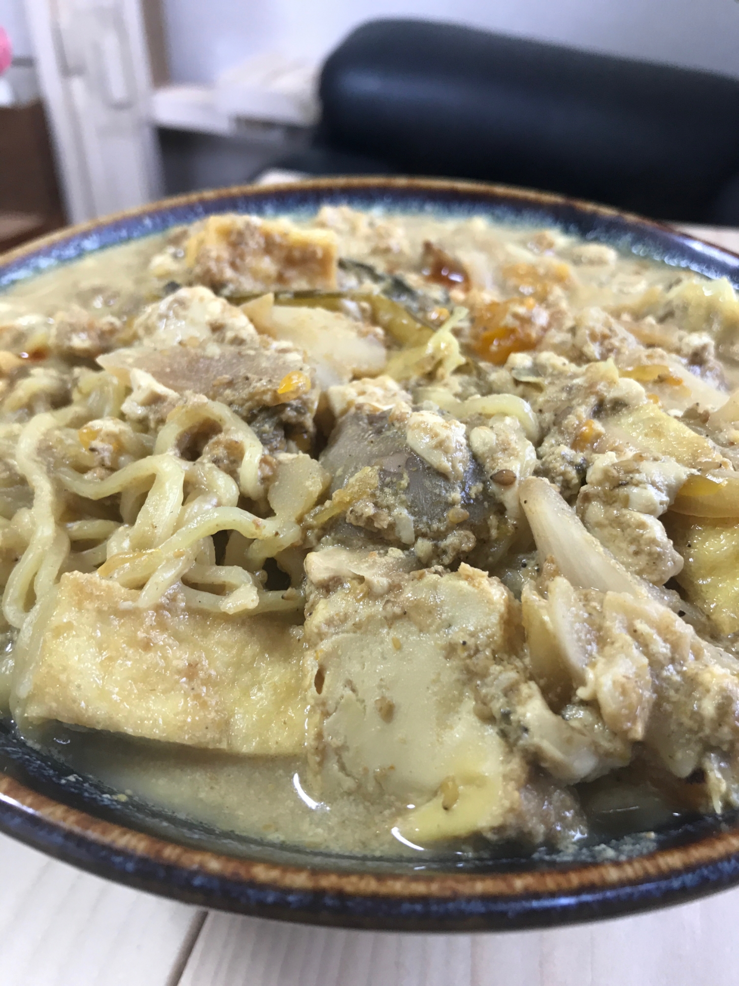 味噌カレー鍋リメイク、ラーメン