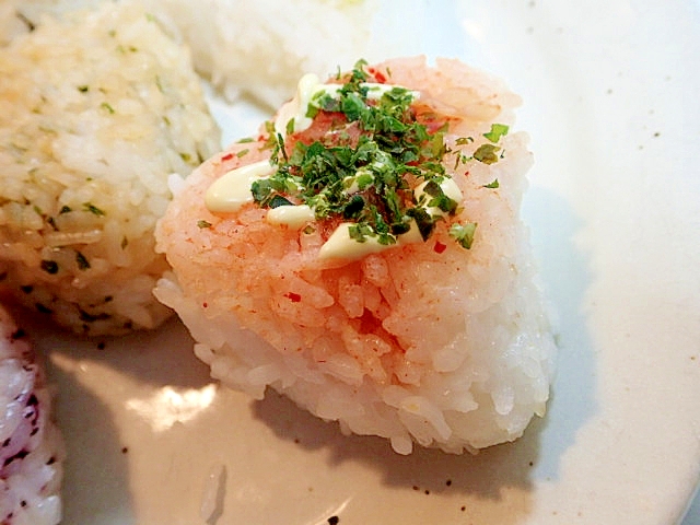 青のりマヨで　キムチ入り焼きおにぎり