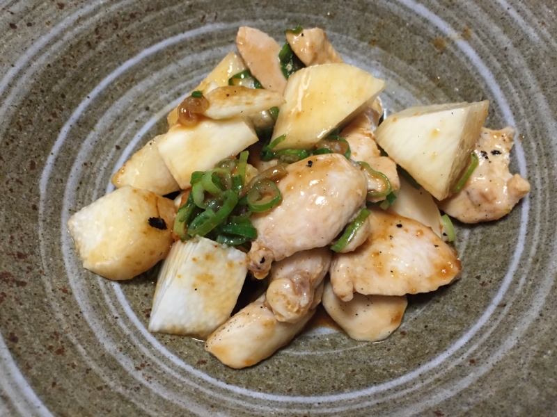 鶏肉と長芋のピリ辛炒め