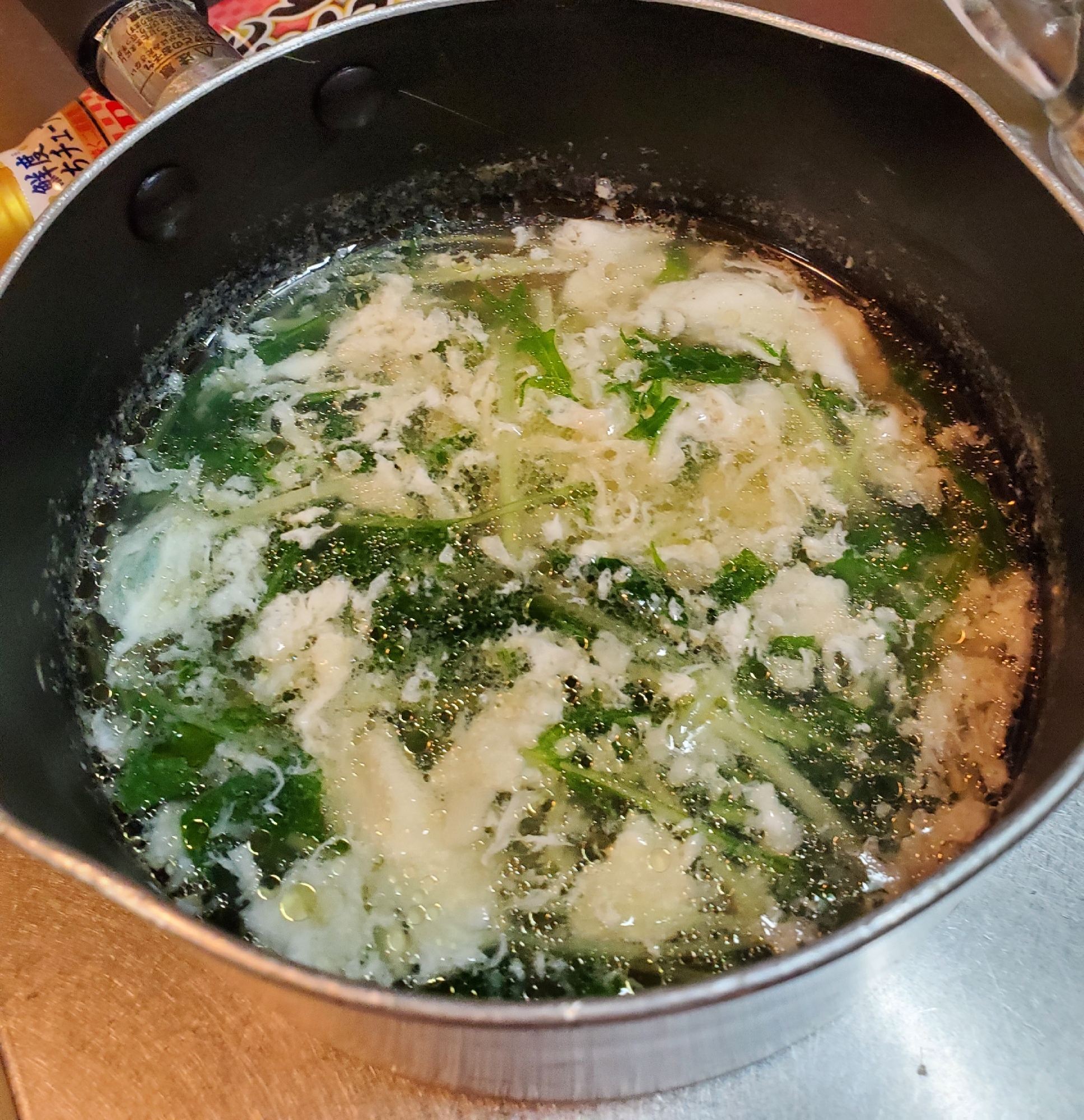 卵白と水菜のスープ