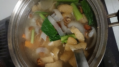 油揚げ・たまねぎ・なめこの味噌汁