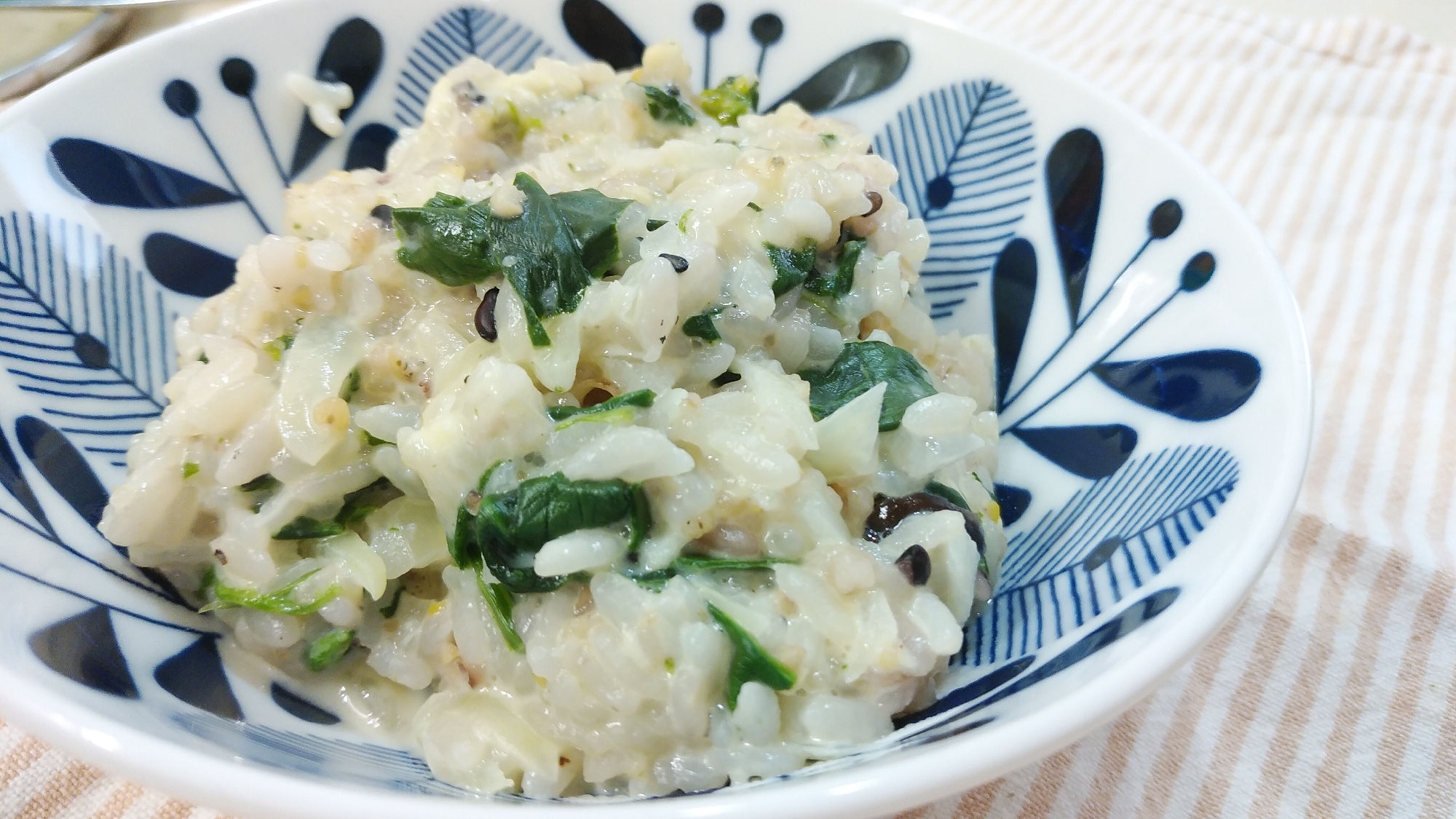 妊婦食に⭐ホタテとほうれん草のチーズリゾット