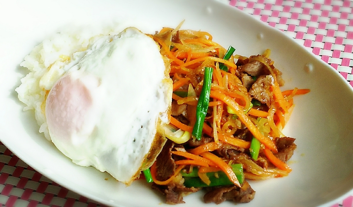 ごまドレで♪ワンプレート肉野菜炒め