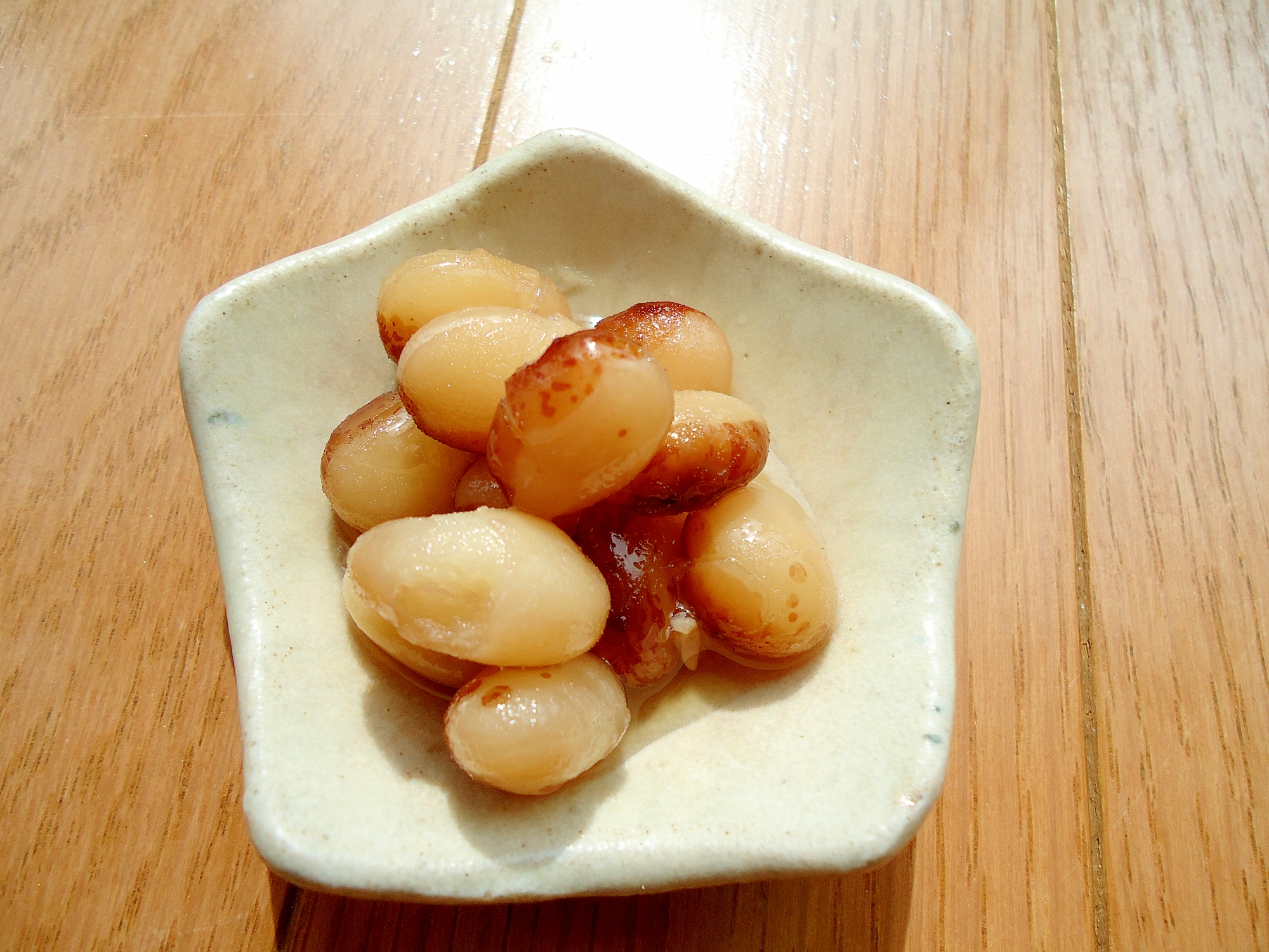 圧力鍋で、虎豆の甘煮