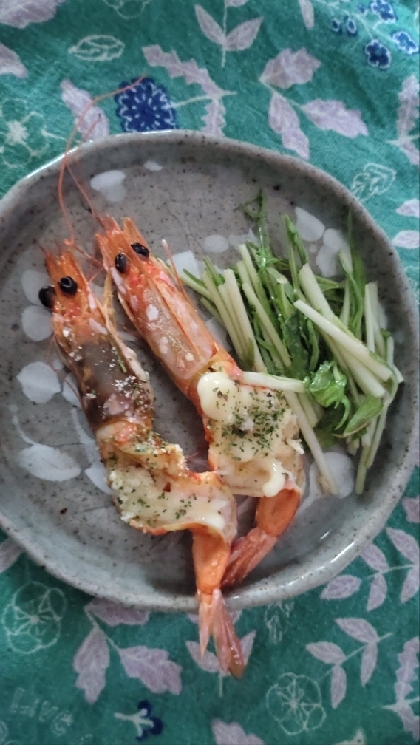 有頭海老のマヨ焼き