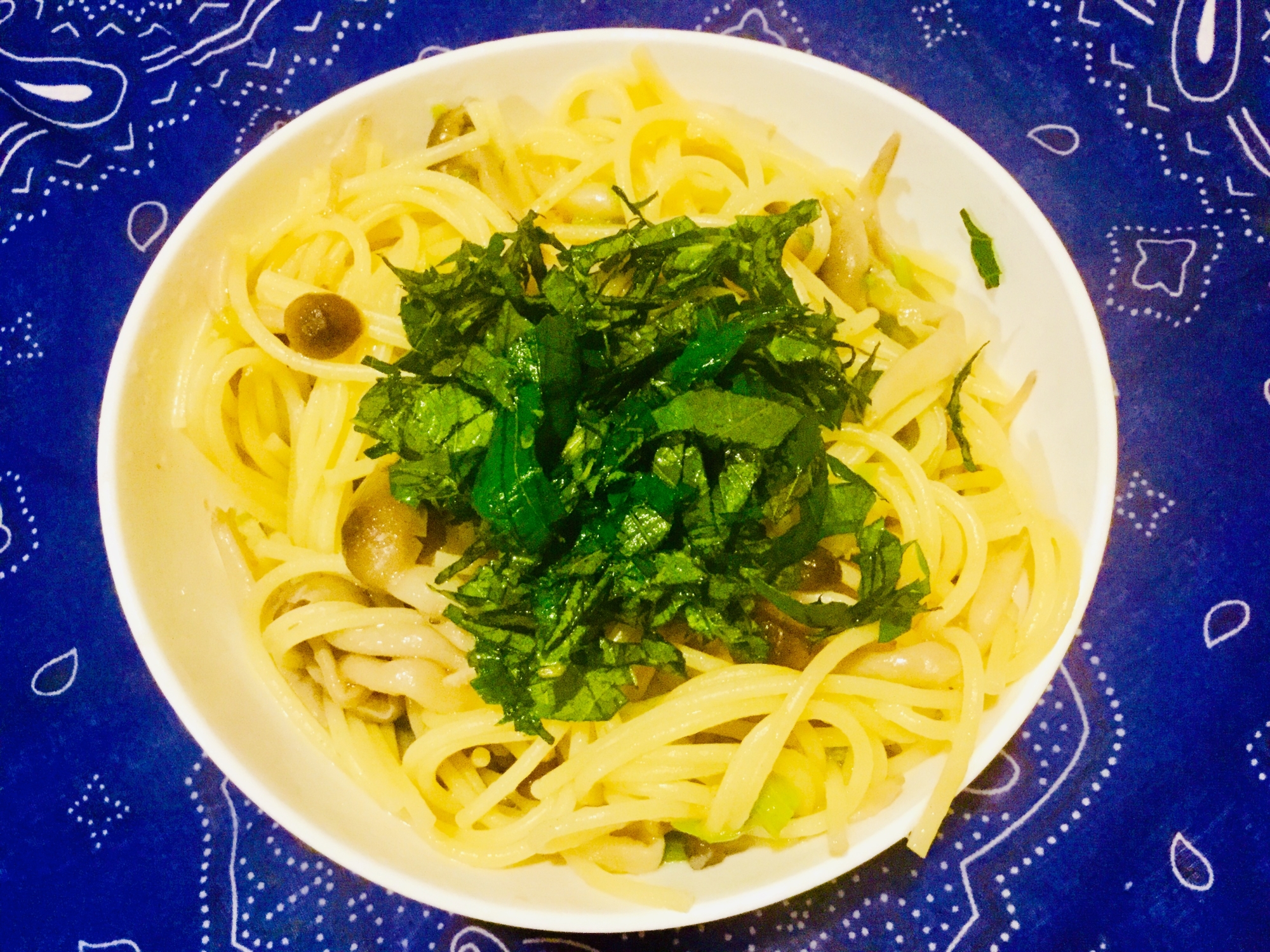 しめじと大葉の和風パスタ