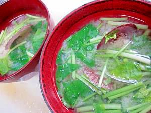 朝食レシピ 102)ホタテ酒蒸しをみそ汁にリメイク