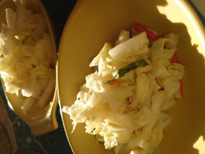 白菜と大根とカニカマのしそサラダ