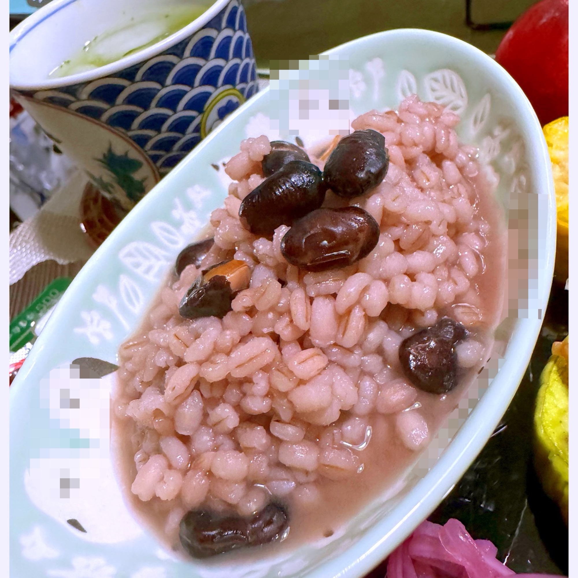 もち麦と炒り大豆のお粥