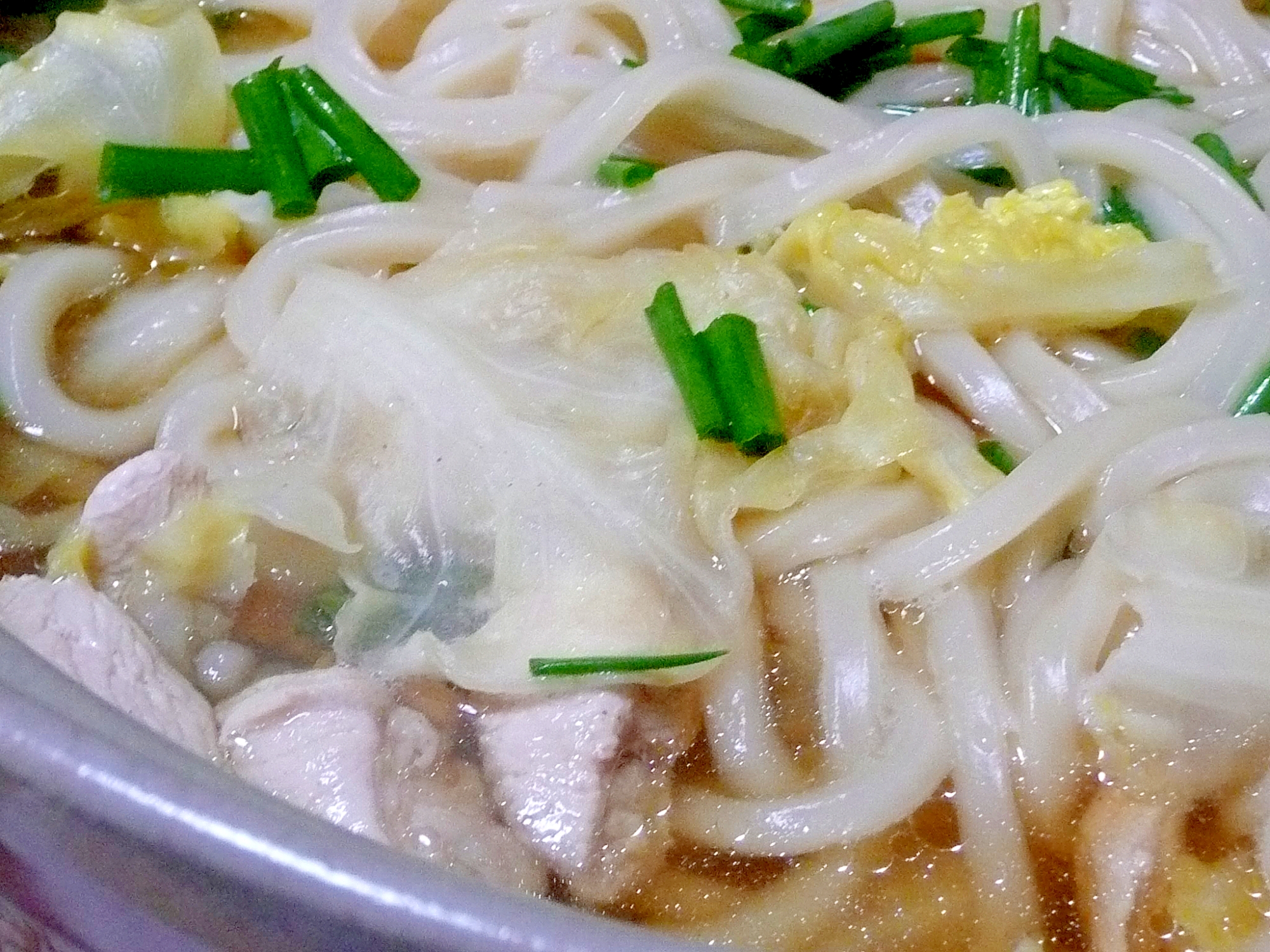 キャベツと鶏の煮込みうどん