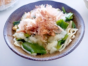 みぞれうどん　野菜は残り物でオッケー♪