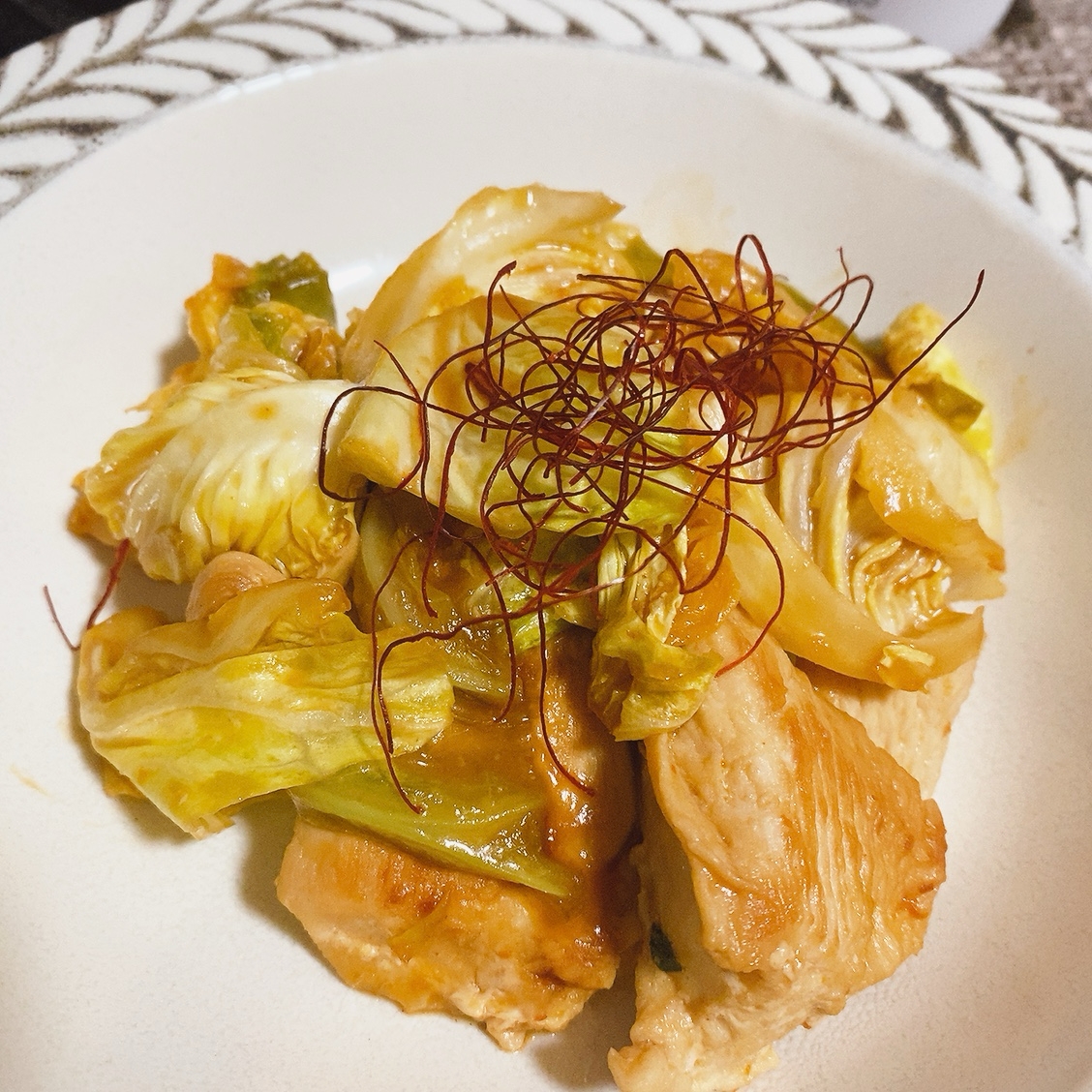 ガッツリ鶏肉とキャベツの中華味噌炒め♡簡単♡節約