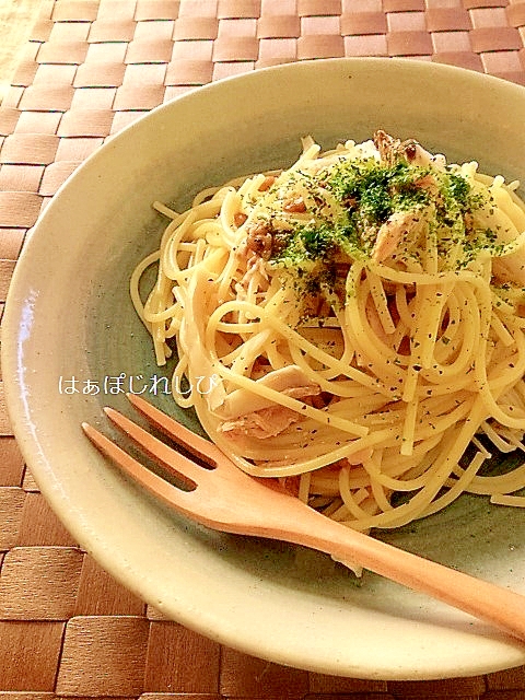 包丁要らず♪きのことツナと納豆のスパゲティー