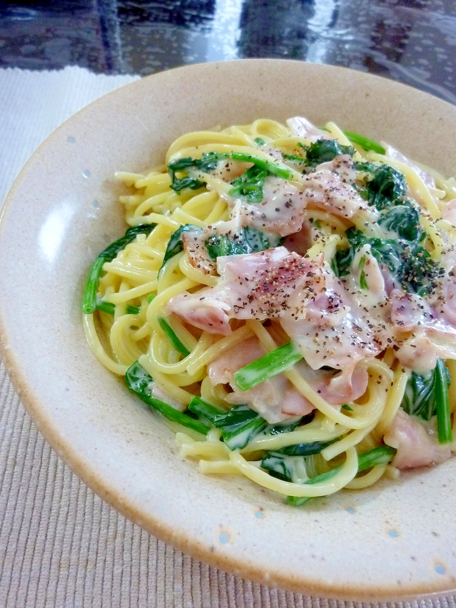 ☆濃厚♪ ほうれん草とベーコンのクリームパスタ☆