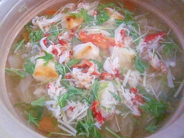 カニ鍋の汁が残ったら~餅入りおじや