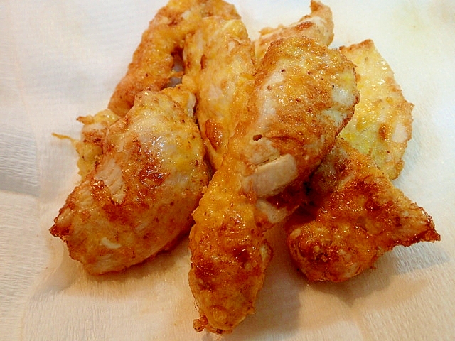 生姜マスタードマヨで　鶏ムネ肉の卵揚げ♬