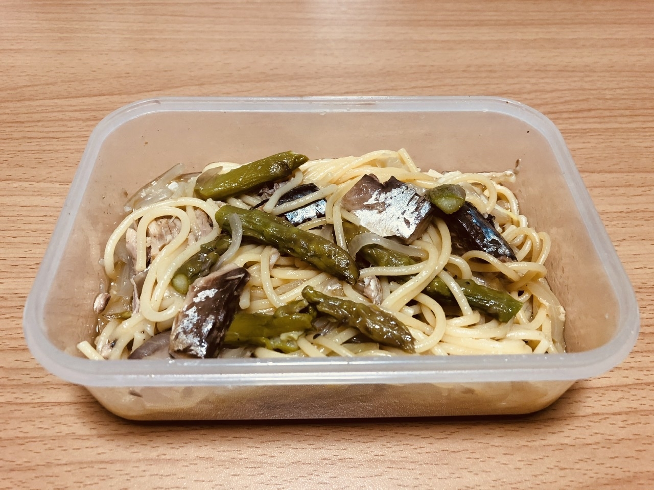 レンジで鯖缶パスタ