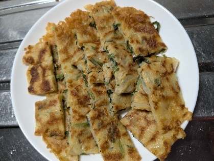 時短！節約！サクッ！にらとちくわの簡単チヂミ