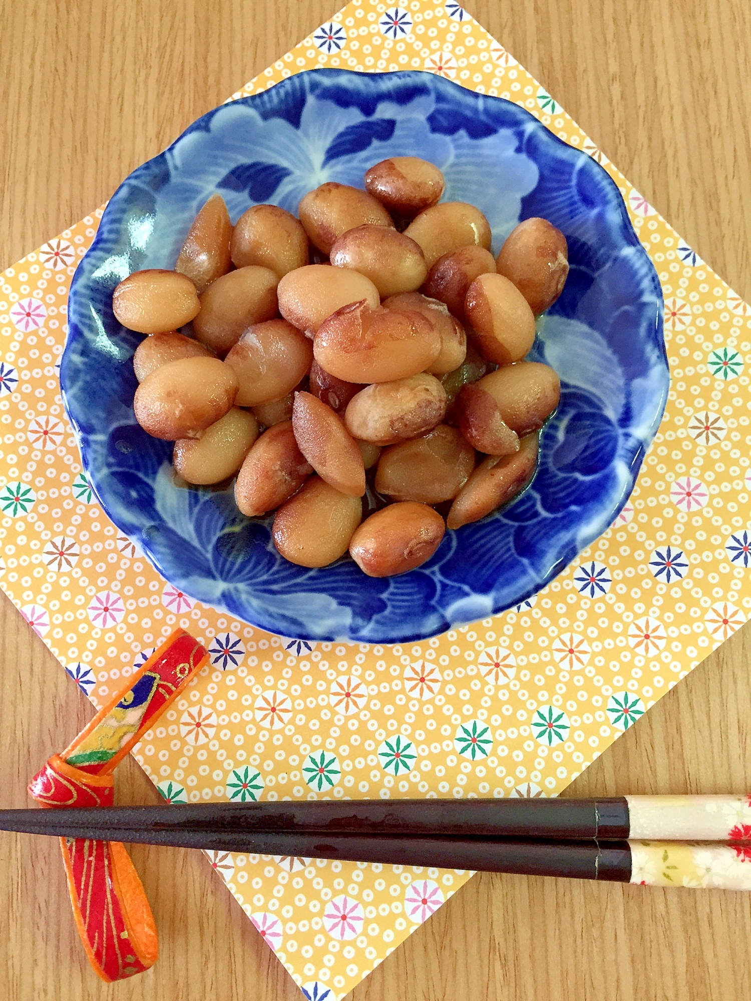 圧力鍋で20分☆きび砂糖で味わい深い♩とら豆の煮物