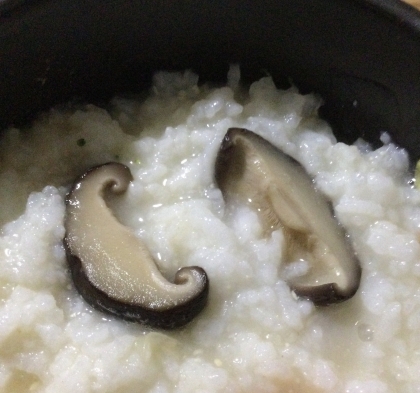 なめこ雑炊☆もち麦入りご飯で