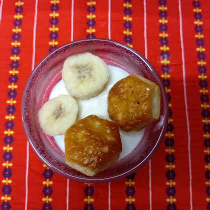 今日のヨーグルト♡羊羹&バナナ