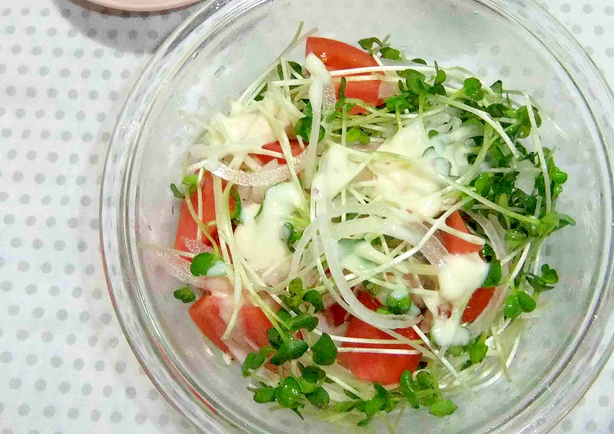 トマトと貝割れ菜のサラダ