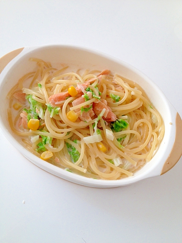 白菜と鮭のクリームスパゲティ☆離乳食