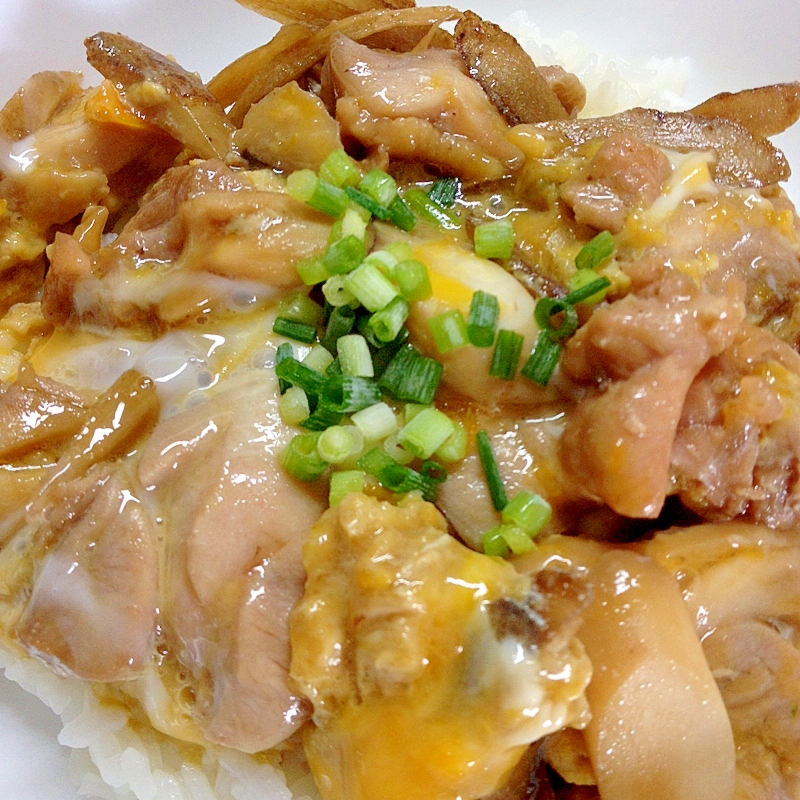 ごぼうがおいしい！柳川風親子丼