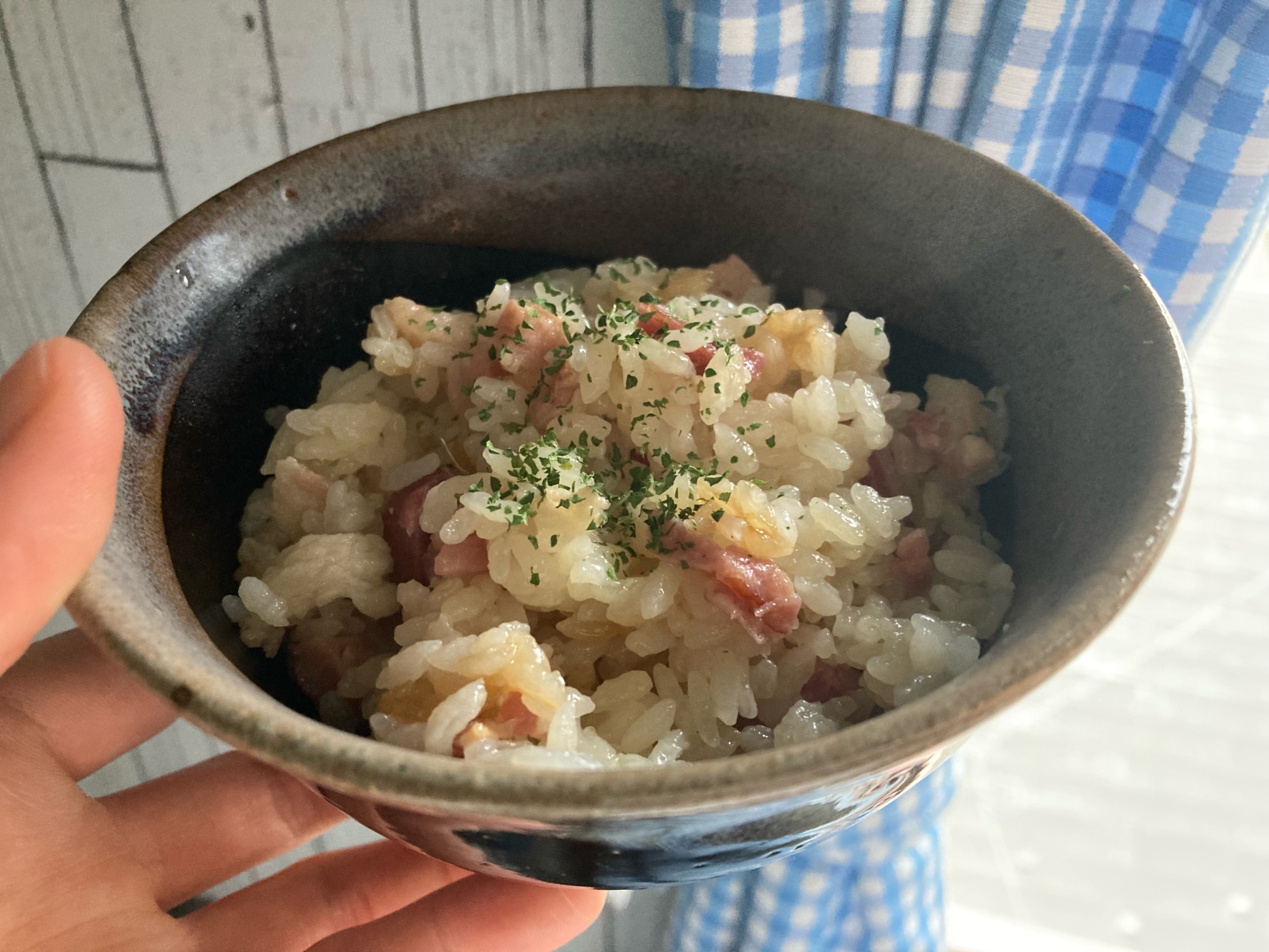 ベーコンチーズの炊き込みご飯