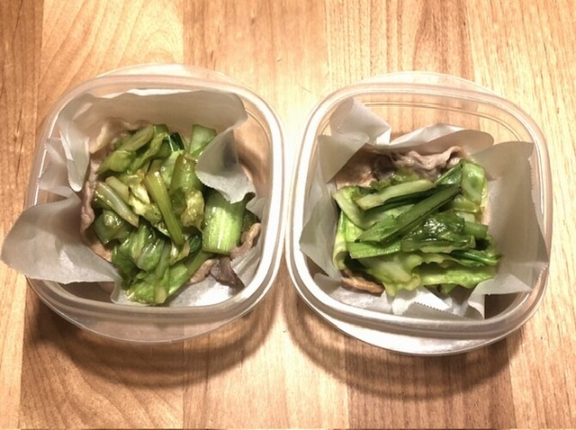 昆布茶で肉野菜炒め！