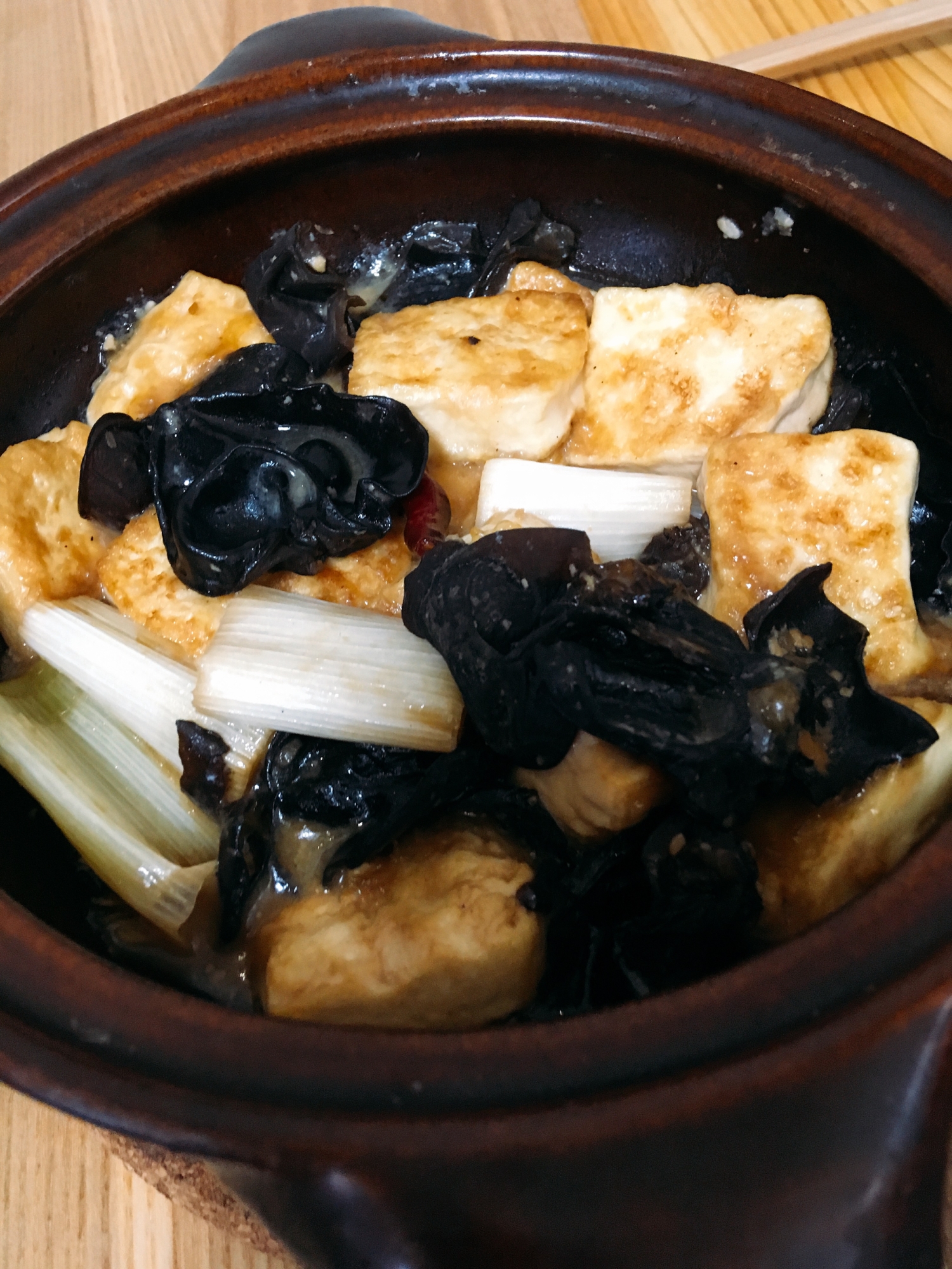 中華風☆豆腐ときくらげのピリ辛煮