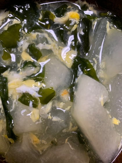 冬瓜と卵と春雨の中華スープ