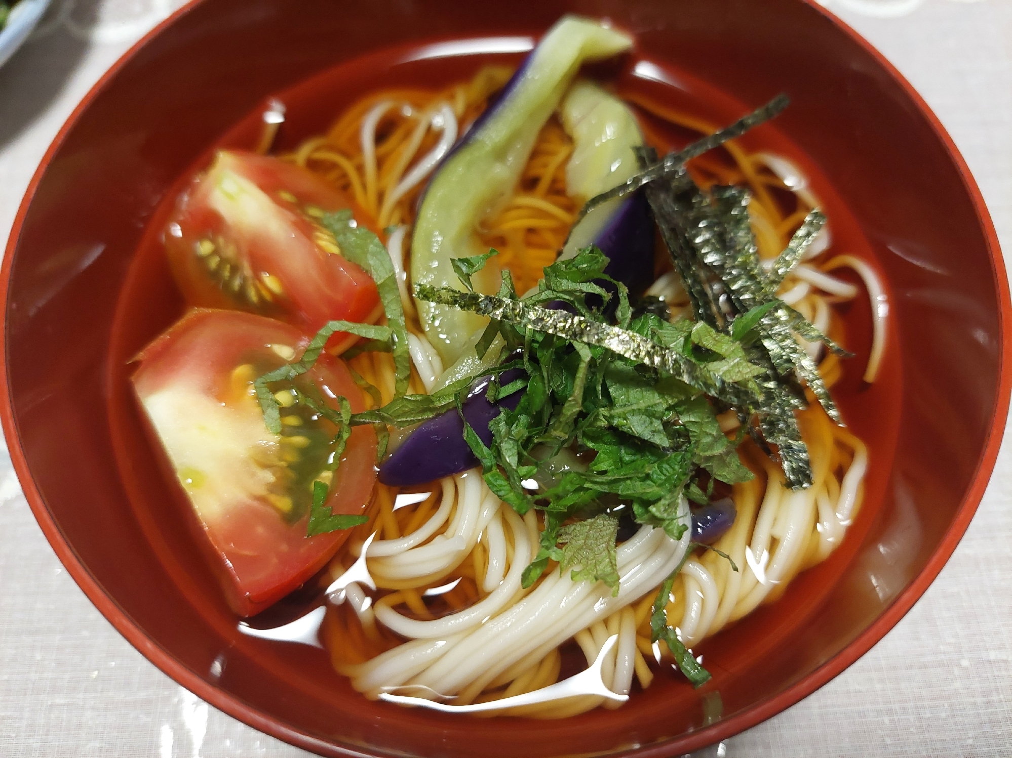 ナス 大葉 トマトのそうめん