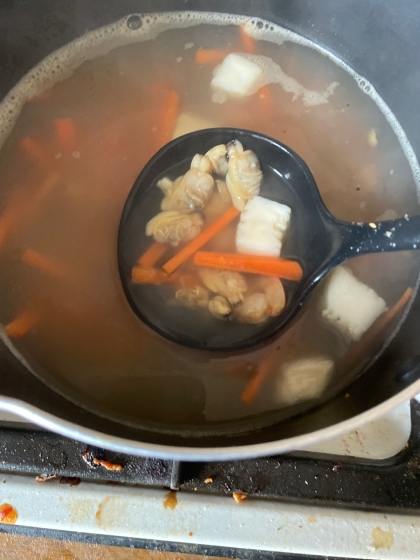 冷凍シーフードミックスde簡単ブイヤベース風スープ
