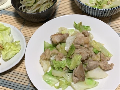 鶏もも肉とキャベツのコンソメマヨ炒め